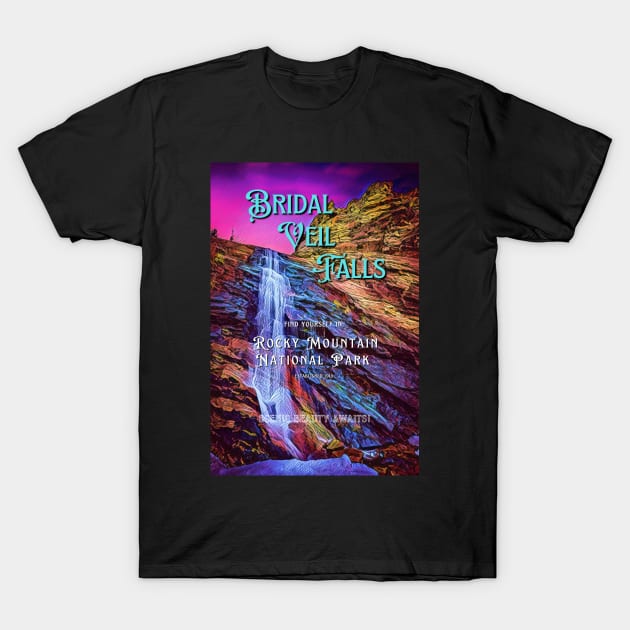 Bridal Veil Falls Poster T-Shirt by ElevatedCT